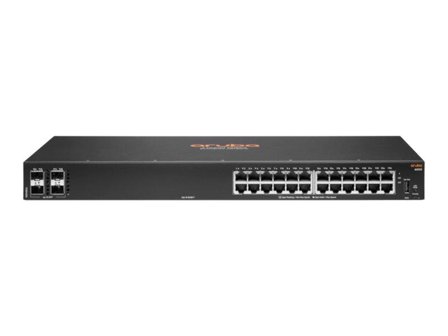 Hewlett Packard Enterprise HPE Aruba 6000 24G Class4 PoE 4SFP 370W Switch - switch - 24 porter - Styrt - rackmonterbar