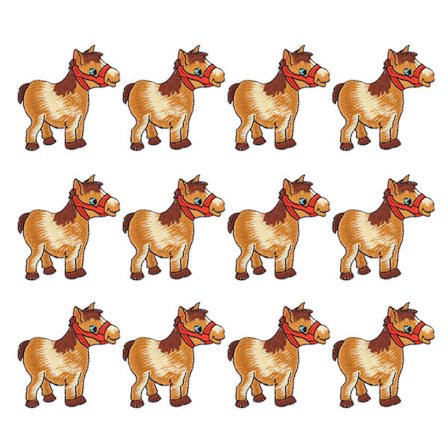 12 kpl Kirjonta kangas tarrat Hevonen Rauta motiivi Applique Paikat Vaatteet Laukku Tarvikkeet