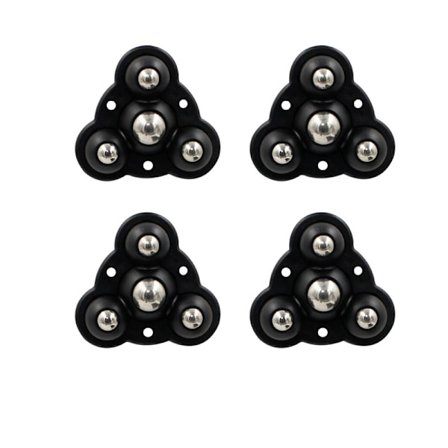 16 st självhäftande länkhjul, 3+1 stålkulor, transparenta, 300 kg kapacitet (4-pack)
