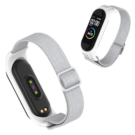 Xiaomi Mi Smart Band 6 / 5 nylon watch band - Silver
