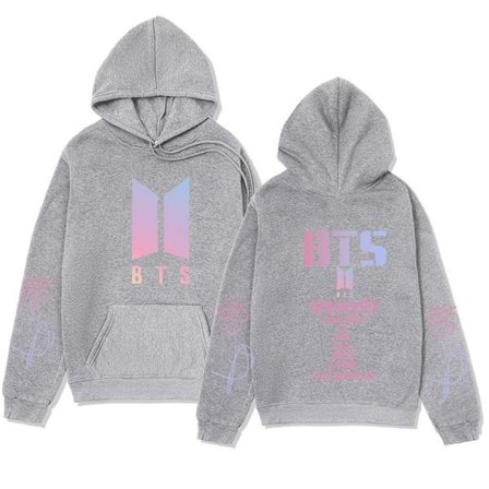 Bts unisex hoodie Casual hoodie Cosplay jacka topp grå Grey-XF33-