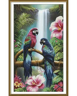 Broderikit Tavla Papegojfåglar - Nova Sloboda