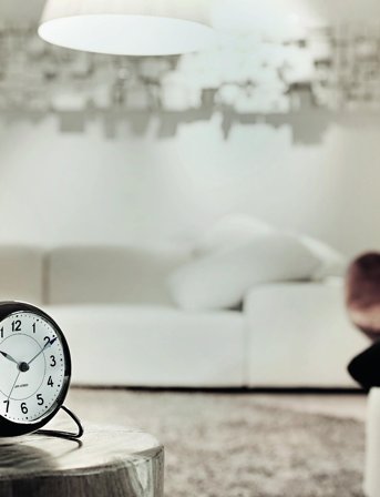 Arne Jacobsen Clocks Station Bordur Ø11 Cm - Black - ONE SIZE