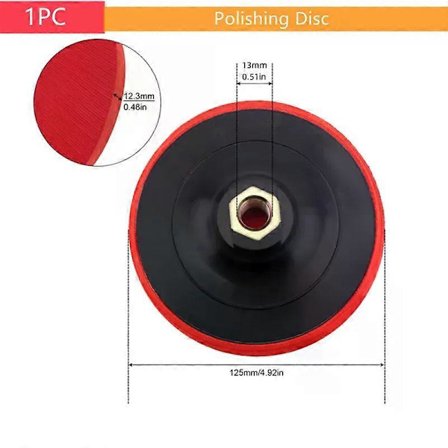 Gaibosi 125 mm polerskive, letvægtskrog, løkke bagside, M14 borefastgørelse, slibeskive til vinkelsliber, polerskive