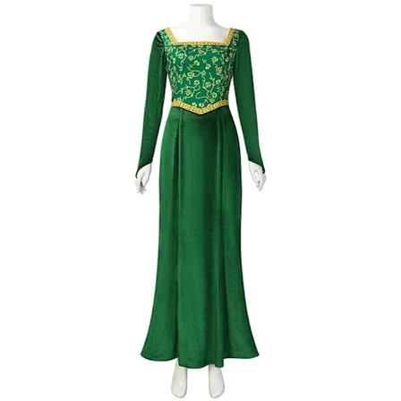 Shrek Cosplay Kostym Anime Prinsessa Grön Klänning Fiona Klänning Shrek Cosplay Kostym Kvinnor Sexig Sammet Halloween Karneval Kläder L L suit