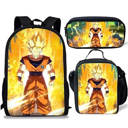 Dragon Ball Elementary School Theme School Bag 3-piece Set Computer Bag Messenger Bag Pencil Case