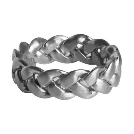 Jane Kønig, Big Braided Ring, sterling silver Grijs, Dames, Maat:60 MM
