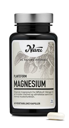 Nani Magnesium på organisk planteform 60 kaps, Helse & Madvarer, Mineraler, Magnesium