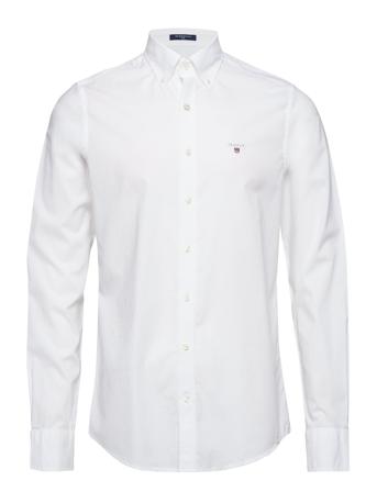 Slim Broadcloth Bd Skjorta Casual Vit GANT