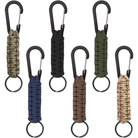 [COQQ] 6 stk. Nøglering Flettet Snor Ring Krog Clips til Vandring Rejser