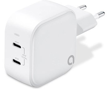 Andersson WLC-G2300 - Wall Charger PD 45W 2xUSB-C White - 45W GaN-väggladdare med två USB-C-uttag