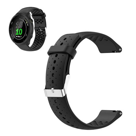 Garmin Forerunner 158/55 åndbar silikone-urrem - Sort