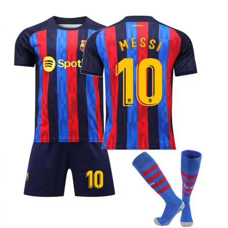 22-23 Uusi Barcelona-paita Lapset Aikuiset Jalkapallo Jalkapallopaita Trainin Paita Puku No.10 MESSI XS