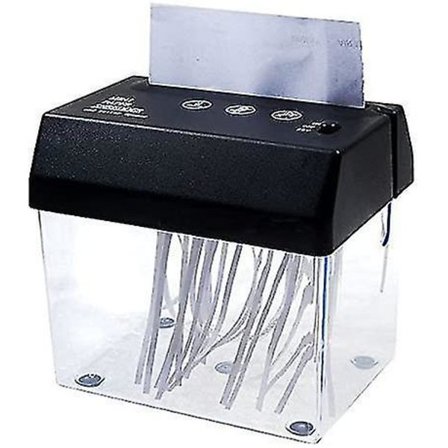 Skrivebordspapirshredder A5 A4, strimlet, USB, for hjemmet