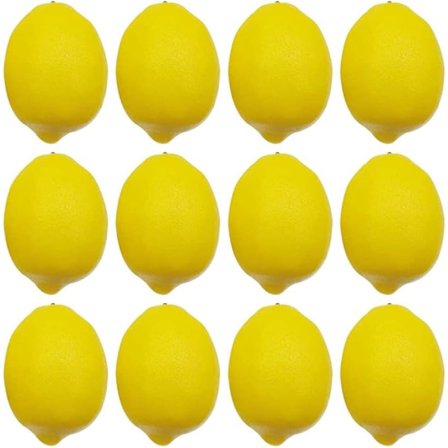 [COQQ] Kunstige sitroner, 9,4 cm x 6,35 cm stor størrelse, levende kunstig sitron, falsk gul sitron av plast