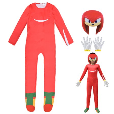 Halloween Sonic The Hedgehog Cosplay Kostyme Bodysuit Partykostyme Cosplay Sceneopptreden Kostymer Rød—max