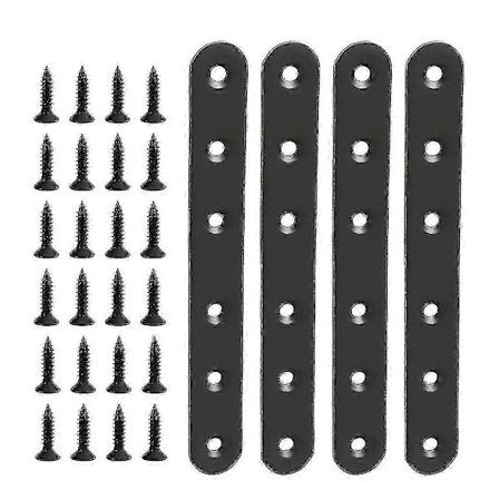 4 stk Flate Rett Braketter Rustfritt Stål Reparasjonsplate For Tre Metall Reparasjon Sammenføyning Braketter For