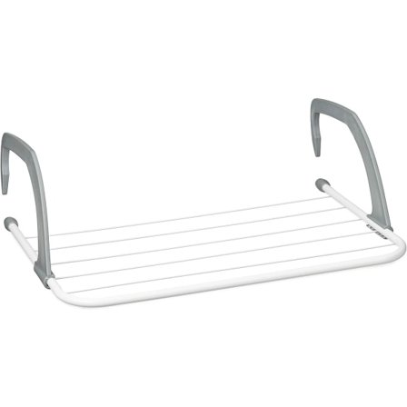 Tørrestativ til tøj - Hængende stativ til radiator og balkon, Lille størrelse, 3m Stor tørrekapacitet, Hvid, 50cm Længde