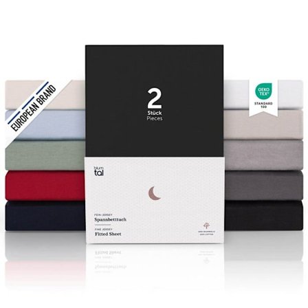 Blumtal Fjäderdynform 100 x 200 - 100% Premium Bomull, Höjd På Madrass Upp Till 40 cm, Hypoallergenisk, Antifläck - Svart (x 2)