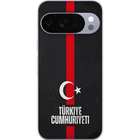 Kompatibelt Mobildeksel til Google Pixel 10 Pro XL Tyrkia symbol med rød linje, hvit måne og stjerne, stilren design for alle som elsker tyrkisk kultu