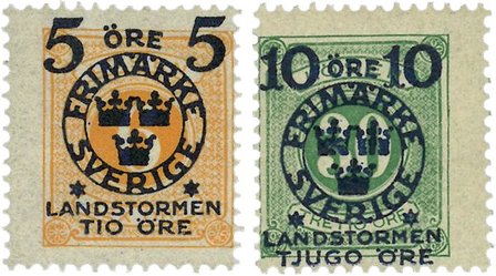 Sverige 1916 - AFA 91+95 - Postfrisk