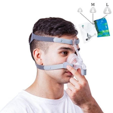 Nesemaske Med Hodeplagg Silisium Gel Puter For CPAP Maskin Søvn apné