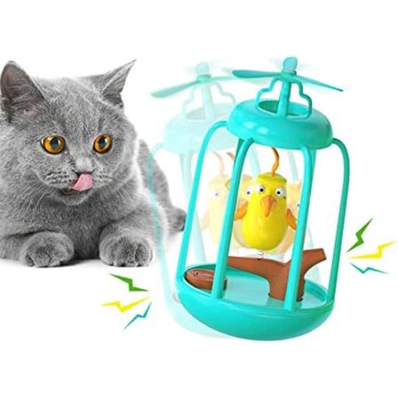 Interaktiiviset kissalelut sisäkissoille - sähköinen linnunhäkki-pyörivä lelu