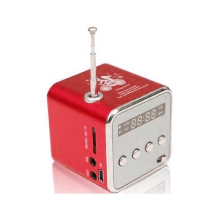 Mini Bluetooth-kaiutin, selkeä ääni, 4 painikkeen muotoilu, näytön näyttö, FM-radio, langaton kannettava Bluetooth-kaiutin, punainen Bluetooth-versio