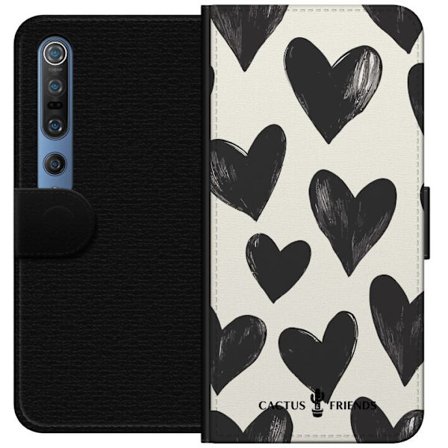 Kompatibel Tegnebogsetui til Xiaomi Xiaomi Mi 10 Pro 5G Cactus and Friends - Bold Black Love Pattern