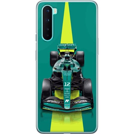 Yhteensopiva Puhelinkuori OnePlus OnePlus Nord Aston Martinin Formula 1 -auto vihreässä kilpailumuotoilussa, jossa on moderni studiosentuntma