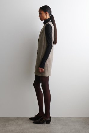 COS Women's Vestido Con Botones De Lana Merino in Beige