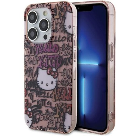 Hello Kitty IML Tags Graffiti-etui til iPhone 15 Pro - pink