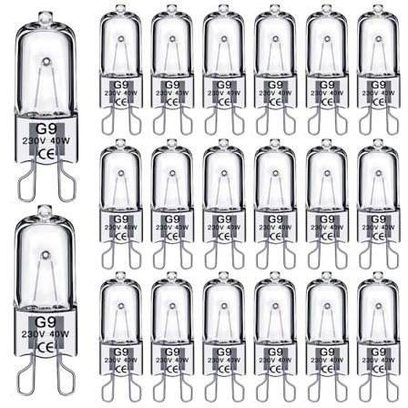 20-pak G9 Halogenpærer 40W, 230V