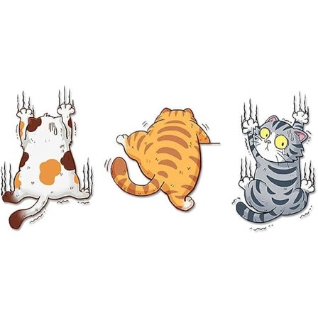 Kradsekatte vinyl klistermærke til bil, tre katte kradser cover sjovt bagdel