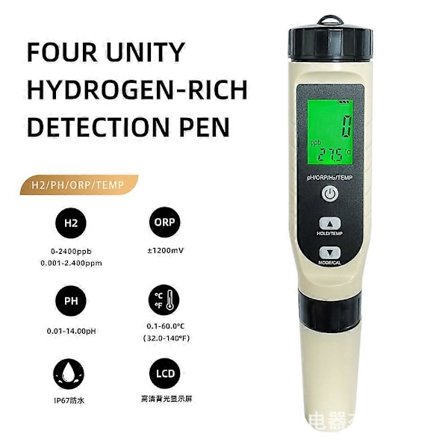 4 i 1 pH / ORP / H2 / temp test Pen Multi - Funktionel Vandkvalitet Hydrogenrig test Pen