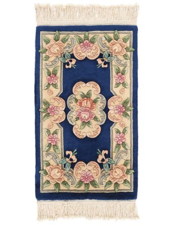 Orientalischer China 90 Line Teppich 60X90 Schwarz/Beige Wolle, China