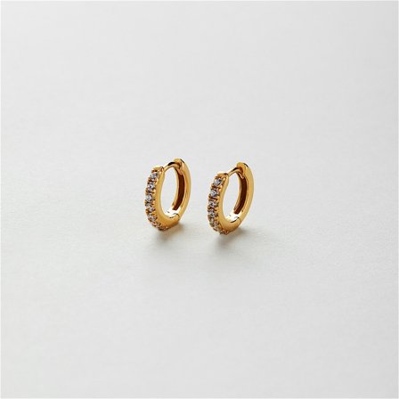 Lou Hoops - Örhängen (XS) - 18K Guldpläterat Sterling Silver - Safira