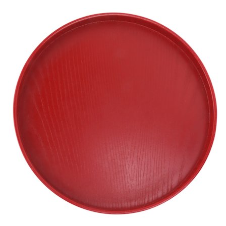 Rund Träbricka för Te 24cm 9.45in Rödvin Grönt Te Bakning Serveringsfat Hem Tehus