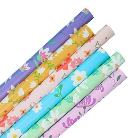 {xj}6-pack med 6 mönstrade färger Små blommiga presentpapper Presentpåse