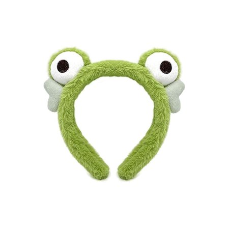 Sammakon pääpanta, söpö pääpanta naisille kasvojen meikkiin, pesuun, juhliin, pörröiset vihreät pääpanta hiuspanta tytöille