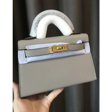 Naisten naisten käsilaukku aitoa nahkaa Internet Celebrity Crossbody -käsilaukku Tinware Gray-palm print 19cm