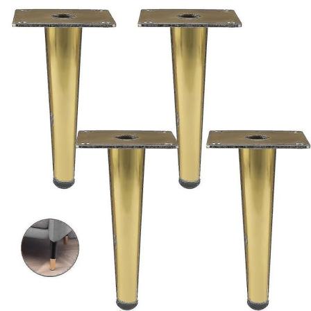 Uusi 2023 4 huonekalujalkaa, suorat sohvajalat, pöytäkaapin jalat, metalliset yöpöydän jalat kulta --Xin 10cm