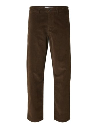 Slh196-Straight Miles Cord Pants W Noos Brown Selected