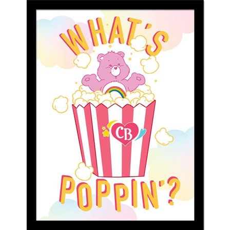 Care Bears What ́s Poppin ́? Inramad Poster 40cm x 30cm Vit/Rosa
