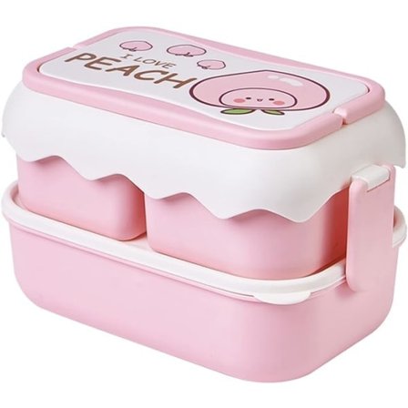 Lunch Box, Bento Box for Girls, Pink Lunch Box for Kids