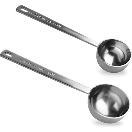 2 pakka kahvimittalusikkaa, ruokalusikallinen mittalusikka sisältää ruokalusikalliset