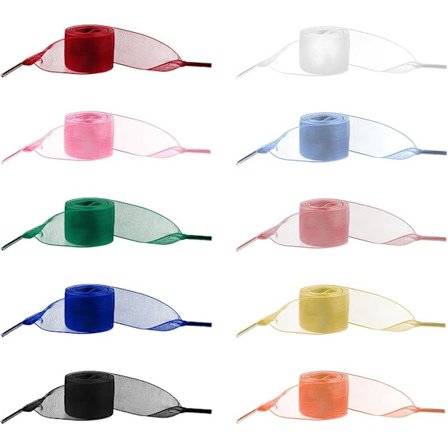 10 paria kengännauhoja: pehmeät silkkikengännauhat, satiinikengännauhat, sifonkikengännauhat, tyylikkäät nauhakengännauhat, litteät, leveät ja 