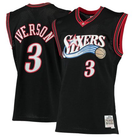 Allen Iverson #3 Retro Koripallopaita Uniform Aikuisille Musta M Black M