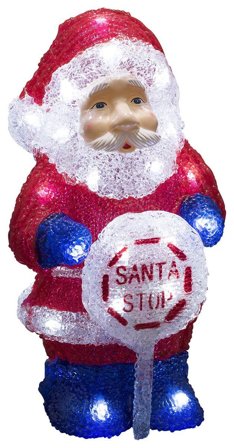Konstsmide 6143-203 Dekorationsbelysning tomte med skylt, akryl, LED, 4xAA, Belysning