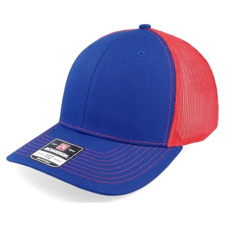 Richardson - Blå trucker Caps - 112 Split Royal/Red Trucker @ Hatstore